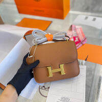 กระเป่าสะพายข้างของผู้หญิง,กระเป๋าเบาแฟชั่นสุดหรู Hermse Constance ของแท้ Bag19CM คาดลำตัว