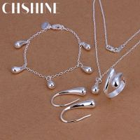 【lz】❐✤  CHSHINE-925 Sterling Silver Wedding Jewelry Set para Mulheres Clássico Brincos Pulseiras Colar Anéis Alta Qualidade Moda S223