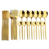 （glistening shop）24/16Pcs Gold Tableware SetFlatware Dinnerwarebnife Fork Dinner Cutlery SetKitchen Silverware