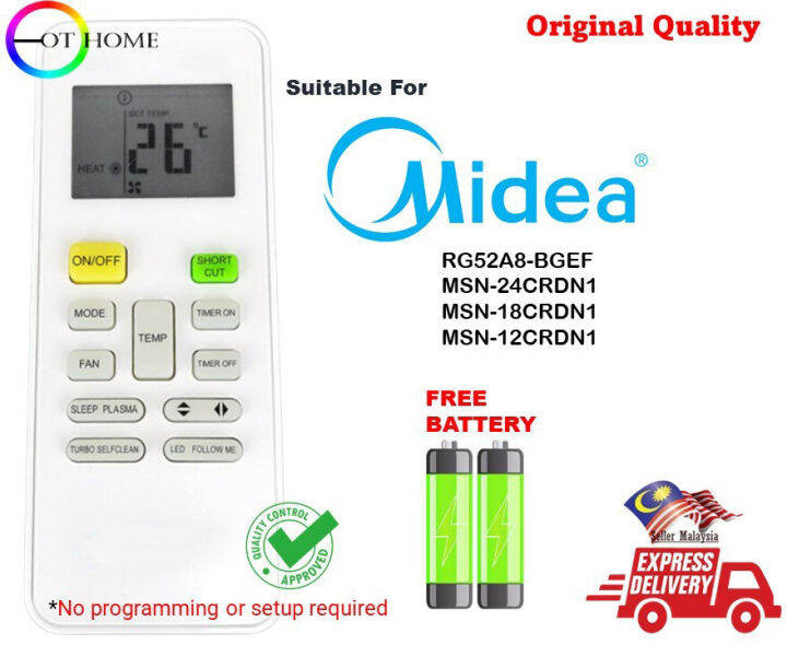 Midea Air Conditioning Conditioner Aircon Remote Control RG52A8BGEF