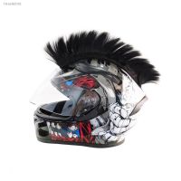 ﹉ Colorful Helmet Decorations Hair Punk Colorful Cockscomb Motocross Full Face Off Road Helmet Decoration Paste Car Accessories