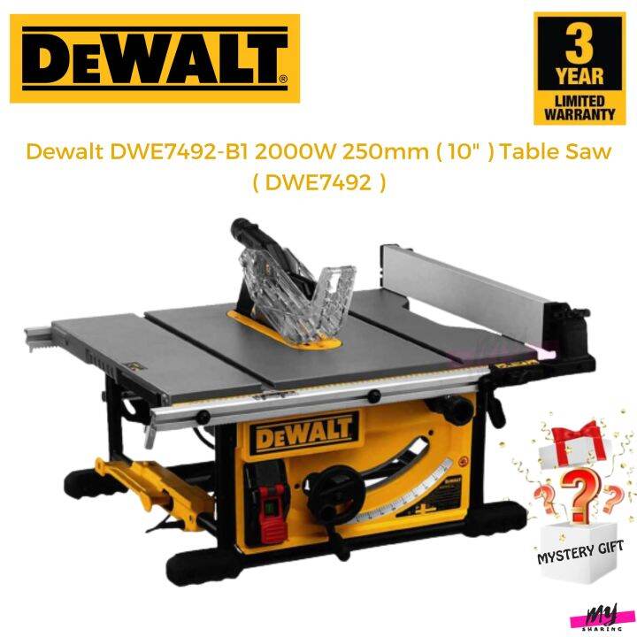 DEWALT DWE7492B1 2000W 250mm ( 10" ) Table Saw ( DWE7492 ) Lazada