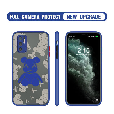 GGK สำหรับ Redmi Note 10 Note 10 5G Note 10 Pro Note 10S สีน้ำเงินรุนแรง Ber ขอบเคสนิ่มใส่โทรศัพท์มีน้ำค้างแข็งโปร่งใสกันแดดป้องกันปลอกเคสแข็ง