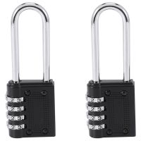 2 Pack Outdoor Combination Padlock Long Shackle Lock 6.5cm Shackle Waterproof 4 Digit Resettable Combination Lock