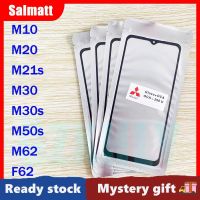 Salmatt กระจกด้านนอกหน้าจอด้านหน้ามีกาวโอก้าสำหรับ Samsung Galaxy M10 M20 M21s M30 M30s M50s M62หน้าจอ F62 LCD ตัวเปลี่ยนกระจกด้านนอกสัมผัส