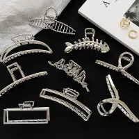 【YF】ﺴ♘  Hair Claw Irregular Hollow Hairpin Punk Metal Grab Korean Fashion Clip Accessories