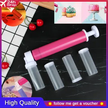 Manual Airbrush for Cakes Glitter Decorating Tools, DIY Baking Cake  Airbrush Pump Coloring Spray Gun with 4 Pcs Tube, Kitchen Cake Decorating  Kit for Cupcakes Cookies and Desserts 
