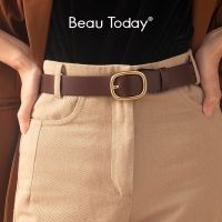 ❦✺┅  BeauToday Belts Leather Oval Metal Buckle Width 2.9cm Accessories 2023 Ladies Waistband 91004