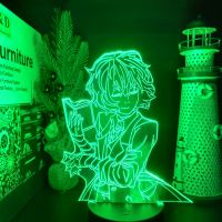 BUNGO STRAY DOGS DAZAI BOOK 3D Led Anime Lamp Nightlights Illusion Color Changing Table Lamp For Bedroom Decoration