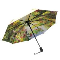 Claude Monet Oil Painting Umbrella Rain Women Fully Automatic Three Folding Umbrella Male Windproof Sun Protection Parasol