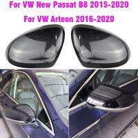 For VW Passat B8 Caps 2016 2017 2018 2019 2020 Black Side Mirror Covers (Glossy Pearl Black) For Carbon Fiber Color