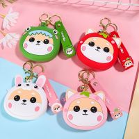 ❅► Cartoon Cute Dog Silicone Coin Purse with Keyring Kids Cute Purse Kawaii Earphone Organizer Coin Bag Key Pouch Bag Charm Pendant