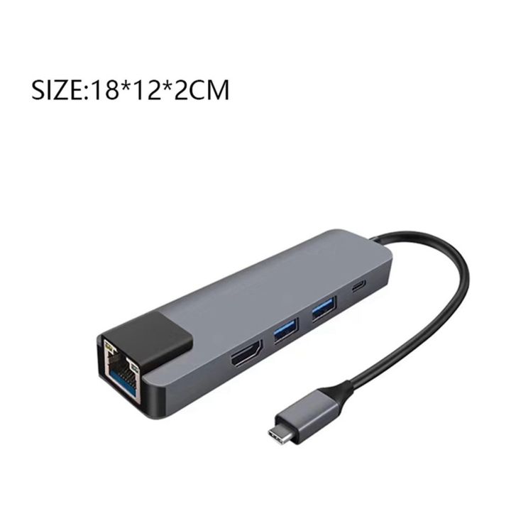 ผู้ขายที่ดีที่สุด5-in-1-usb-type-c-hub-hdmi-เข้ากันได้-usb-c-hub-เพื่อ-gigabit-rj45-ad-ter