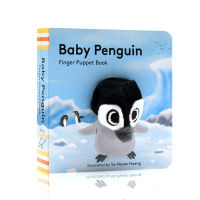 Baby penguin finger puppet book English original picture book small palm book paper board book baby toy book 0-1-2-3 years old parent-child interaction learning and playing