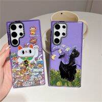 เคสโทรศัพท์ Samsung Galaxy S23อัลตร้าพลัส S22อัลตร้า,หมวกพ่อมดสีดำลายแมวการ์ตูนแห่งโชคลาภประกายระยิบระยับเคส TPU แบบนิ่มกันกระแทก