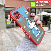 JIUMOO เคสสำหรับ OPPO A15 A35 4G ลายการ์ตูน,มีน้ำค้างแข็งโปร่งใสด้านข้างบางดีไซน์ใหม่กันกระแทกเคสมือถือแข็งปลอกซิลิโคนคลุมทั้งหมดเคสนิ่มสำหรับปกป้องกล้อง