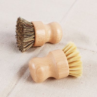 【hot】 Dish Brushes Cleaning Scrubbers for Washing Cast Iron Pan/Pot Sisal Bristles