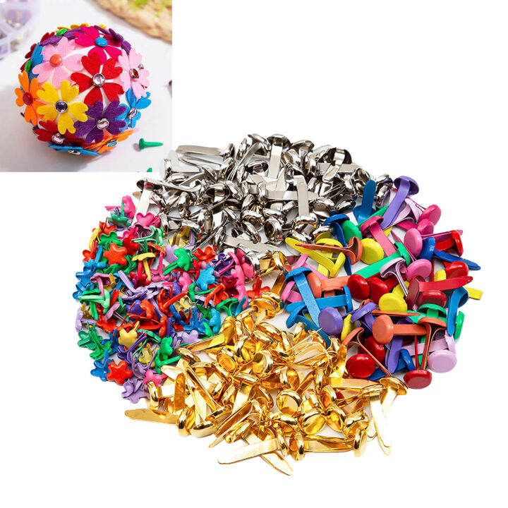 MagiDeal Metal Mini Brads Split Pin Nail Round Pinwheel DIY Paper ...