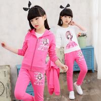 Girls Clothing Set Spring Fall Fashion Girls Clothes Sports Suit Children 3 Pcs Teenage Kids Tracksuits 4 6 8 10 12 14 15 Years