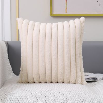 hot！【DT】☬✼  Faux Fur Cushion Cover Flocking Pink Ivory Soft 45x45cm/30x50cm