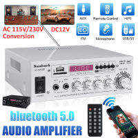 Original 2000W 2ช่องเครื่องขยายเสียงบลูทูธบ้านรถสเตอริโอวิทยุ FM AUX SD + USB + 2Mic 660BT 220V + DC12V