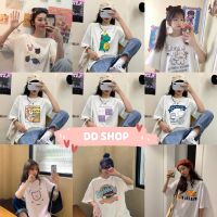 DD SHOP "พร้อมส่ง"(White)เสื้อยืดแขนสั้นสีขาว ลายน่ารักมาก 08