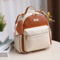 2022 New Large Capacity PU Leather Mummy Bag Multifunctional Shoulders Diaper Bags Fashion Mommy Backpack Free 1 Pair Hooks