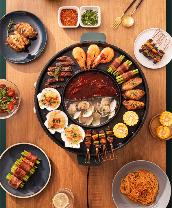 Koreanstyle Grill Pan Shabushabu Frying Pot Home Multifunctional Hot