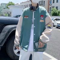 Baseball Jacket Mens Spring And Autumn Fashion Brand Multicolor Printing Jacket Hong Kong Style Loose Couple Jacket