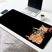 [READY STOCK]Anime Mousepad Cat Samurai Black Mouse Pad PC Carpet Kawaii Desk Mat Mause Office Keyboard Japan Rug Table Accessories Mausepad