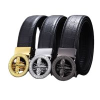 ▤☇№ New Men 39;s Classic Automatic Buckle Business Belt Casual Cowhide Designer Belts Men High Quality Cinturones Waist Belt