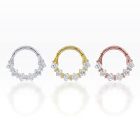 PiercingRoomByJay,  Squre CZ Clicker Hoop  ห่วงเพชรสี่เหลี่ยม เงินแท้