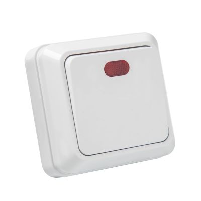 1 Gang Switch with Indicator 10A EU Installed Directly Push Button Switch Wall Light On/Off with CE
