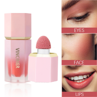 8สี Liquid cheekbone Blush พร้อมบำรุงผิวหน้าฟองน้ำบลัชกันน้ำ Multi-Purpose Eye LIPS Makeup Stick cosmetics