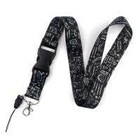 Creative Black Advanced Mathematical Formula Lanyards Keychain Multifunction Mobile Phone Hang Rope Neckband Keyring Decoration