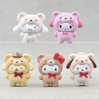 5Pcs ชุดการ์ตูน Cinnamoroll My Melody Hello Pachacco Cos หมี Action Figures ตุ๊กตาสะสม Diy อุปกรณ์เสริมสำหรับของขวัญ