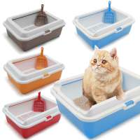 New Cat Litter Tray Toilet Bedpan with Scoop Dog Teddy Rabbit Puppy Anti splash Toilette Indoor Home Plastic Sandbox Supply