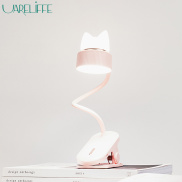Uareliffe Đèn Mèo Dễ Thương Đèn LED Để Bàn Đèn Kẹp Gấp USB Sạc Lại Được
