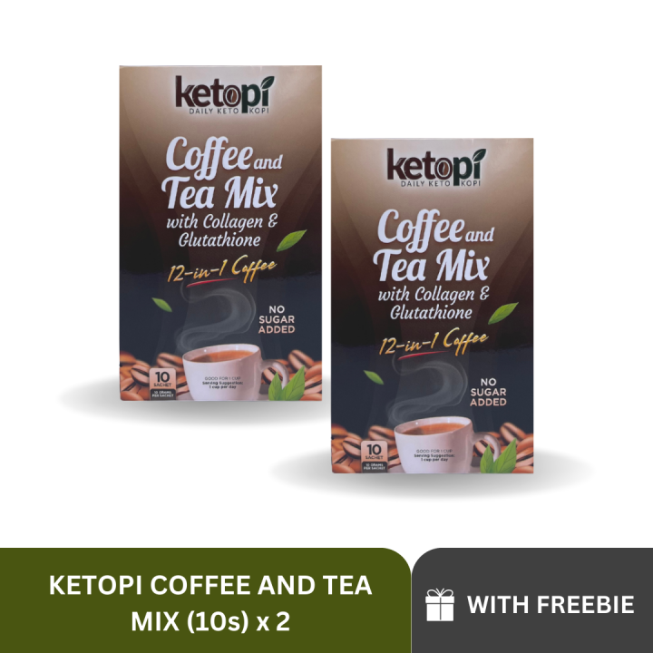 SET OF 2 Ketopi Coffee Plus Tea Mix With Collagen and Glutathione 12in1 Coffee Mix Lazada PH