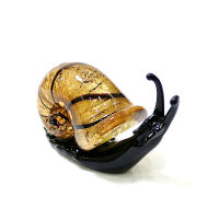 Silver Foil Murano Glass Snail Miniature Figurines Ornaments Cute Animal Collection Home Decor Statuette New Year Gift For Kids