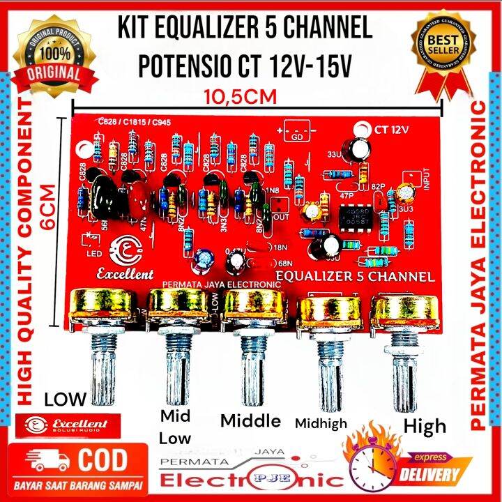 Kit Equalizer 5 Channel Mono Potensio Putar CT 12Volt Lazada Indonesia