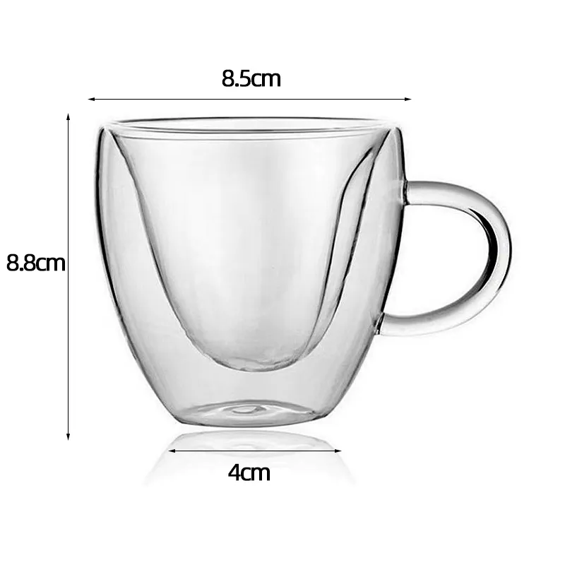 New Creative Double Wall Glass Mug Cup With Dry Flower Funny