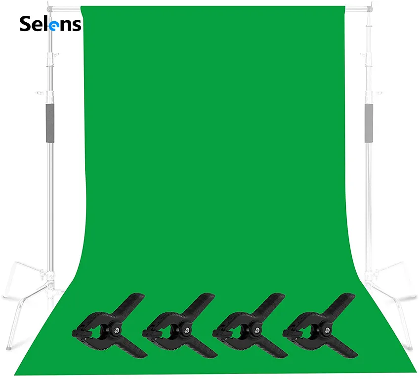 Selens Green Screen Backdrop /2x3m Background Cloth with 4 Backdrop  Clamps for Photo Studio Video Photography | Lazada Singapore