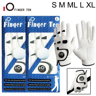 ✙▥ 1 Pair White Golf Gloves Men Cabretta Leather With Ball Marker Golfer Hand Glove Pu Leather Winter Outdoor Drop Shipping
