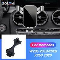 Car Mobile Phone Holder For Mercedes Benz C Class W205 C180 C250 C300 GLC X253 2019 2020 GPS Gravity Bracket Navigation Stand Car Mounts