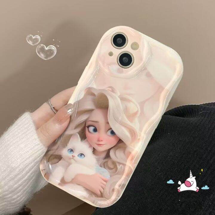 เคสลายแมวดูเดิ้ลบาร์บี้สุดน่ารักแนวแฟนตาซีใช้ได้กับ-iphone-11-xr-x-14-13-12-pro-max-7-6-8-6s-plus-xs-max-se-2020เจ้าหญิงดิสนีย์การ์ตูน3d-ขอบโค้งมนหยักฝาปิดนิ่มกันกระแทก