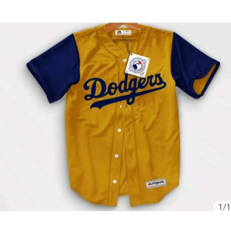 PRIA Dodgers yellow baseball jersey Men Women