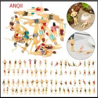 ANQII 10pcs ของเล่นเด็ก ตกแต่งบ้านตุ๊กตา 1:100/1:150/1:75/1:50มาตราส่วน ท่าสีผสม คนว่ายน้ำ ตัวละคร DIY ตัวเลขคน ทิวทัศน์รถไฟ