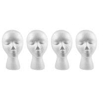 4X 27.5 x 52cm Dummy / Mannequin Head Female Foam(Polystyrene) Exhibitor for Cap, Headphones