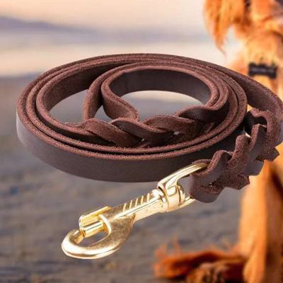 Leather Dog Leash Braided Best Military Grade Heavy Duty Dog Leash For Large Medium Small Dogs Training And Walking